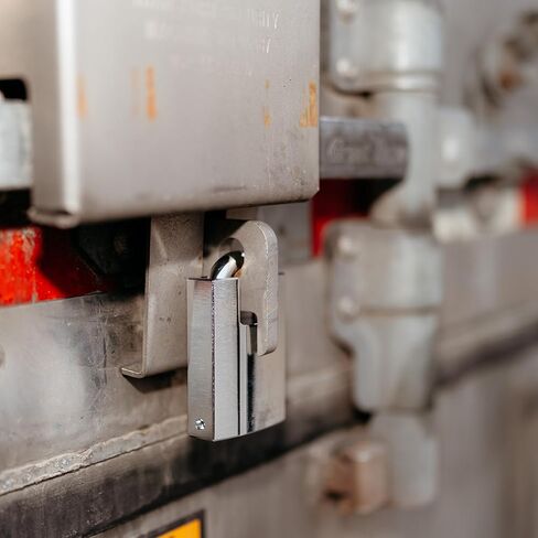 قفل ENFORCER ABLOY 342-25 - هيكل من الفولاذ المقوى مع تكبل بورون محمي 10 مم - أمان مضاد للقطع/النزع للأبواب المنزلقة والسكك الحديدية والمقطورات والمستودعات in Kuwait