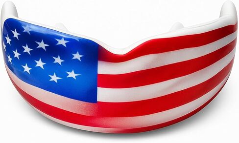 Sports Mouth Guard - Mexican/American Flag Youth White Mouth Guard with Boil & Bite Custom Fit- Premium Impact Mouthguards for All Sports- Trusted by Athletes Nationwide for Superior Protection & Fit in Saudi Arabia