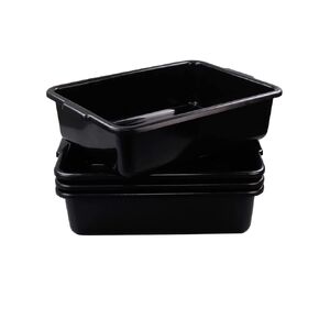 4-Pack 24 L Commercial Bus Box, Plastic Utility Bus Tubs, Black in Kuwait