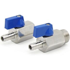 1PCS mini Ball Valve 1/8 1/4 3/8 1/2 to 7mm 10mm 8mm 12mm Pipe Tower Adapter Internal Thread External Thread 304 Two-Way Ball Valve(1/2",7MM_Male) in Kuwait