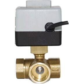 1PCS 3/4" Brass Ball Valve 3-Wire Two-Control Actuator AC220V 3-Way with Manual Switch in Kuwait