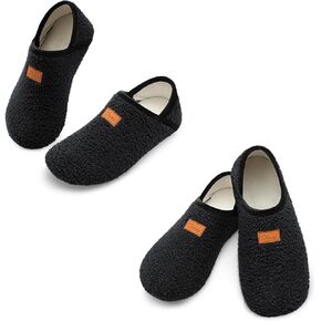 شبشب رجالي من BARERUN بنعل مطاطي، جوارب منزل ناعمة خفيفة الوزن، شباشب واسعة حافية القدم للنساء حول المنزل، أحذية غير قابلة للانزلاق في الداخل/الخارج in Kuwait