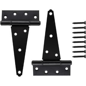 HOME MASTER HARDWARE 6 Inch T-Strap Heavy Duty Shed Door Hinges, Black Tee Hinge for Wooden Fences,Yard Door, Barn Door Gates, Rustproof Wrought Iron with Screws, 6 Pack in Saudi Arabia