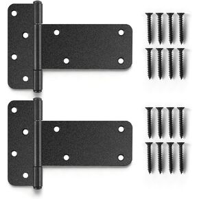 6 inch Gate Hinges,280 Lbs Capacity, Matte Black Hinges,4 Pack Heavy Duty Door Hinge, T-Strap Shed Gate Hinges, Wrought Hardware for Wooden Fences, Barn Door Hinge(6“-6 pcs-Matte Black) in Saudi Arabia
