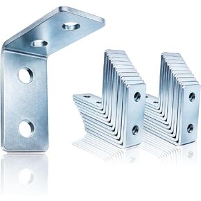 دعامة زاوية L ذات 4 فتحات شديدة التحمل لقناة تبختر 1-5/8 بوصة، موصل فولاذي 90 درجة، سمك 3/16 بوصة، متوافق مع مسامير 1/2 بوصة - 13، أجهزة قناة تبختر (10 عبوات) in Kuwait