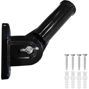 حامل علم من الألومنيوم مثبت على الحائط، حامل علم قابل للتعديل، متعدد المواضع 2.54 سم (عبوة من قطعة واحدة، أسود لامع) in Kuwait