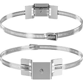 مجموعة دعامة تثبيت لافتة قابلة للتعديل للقطب، 304 من الفولاذ المقاوم للصدأ، قطعتان مع مسامير ومشابك، تناسب عمودًا من 4 إلى 15 بوصة، مثالية لكاميرات المراقبة والألواح الشمسية واللافتات والمزيد in Kuwait