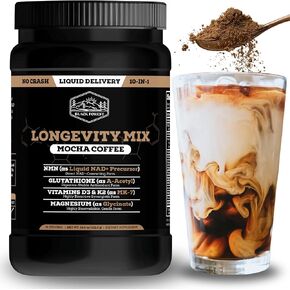 مزيج سائل NAD+ بديل لقهوة موكا 10 في 1 مع NMN 250 مجم، الجلوتاثيون 250 مجم، TMG، جليسينات المغنيسيوم، فيتامينات D3، K2، C B12، كاكاو عالي البوليفينول، 30 حصة. in Kuwait