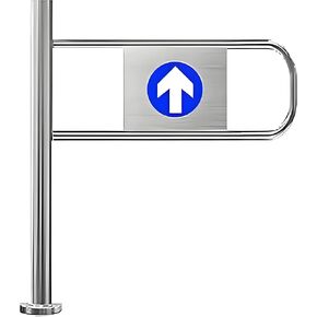 بوابة أمان متأرجحة باتجاه واحد لمحلات السوبر ماركت باب مدخل معدني صناعي من الفولاذ المقاوم للصدأ متين ومستقر مثالي للمتاجر والساحات والمستودعات - 90 × 100 سم (يسار) in Kuwait
