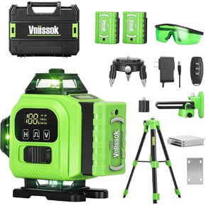 16 Line Laser Level 360 Self Leveling, 4x360°Professional 4D Green Cross Line laser Level with 2 Batteries,for Construction and Picture Hanging, Horizontal Line leveler Tool (Green) in Saudi Arabia