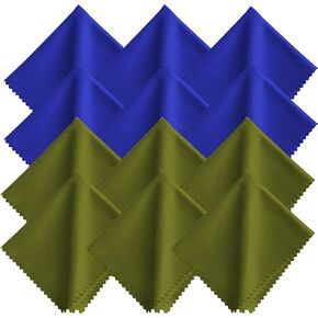 قطعة قماش للتنظيف من الألياف الدقيقة - 12 قطعة (6 أزرق + 6 أخضر)، 7 × 6 بوصات، مغلفة بشكل فردي، قابلة لإعادة الاستخدام، خالية من الخدوش، خالية من الخطوط، مناديل مبللة كبيرة خالية من الوبر للنظارات والنظارات وشاشة الهاتف وعدسات الكاميرات in Kuwait