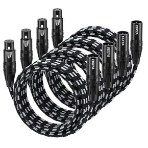 كابلات EBXYA XLR بطول 10 أقدام 4 حزم - كابل ميكروفون XLR مضفر ممتاز من الذكور إلى الإناث 3 دبابيس كابلات ميكروفون متوازنة لخلاط الميكروفون ومكبر الصوت واستوديو التسجيل in Kuwait