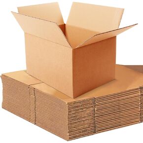 صناديق الشحن المموجة EIT | صناديق من الورق المقوى المضلع للتغليف والبريد والنقل والتخزين | صندوق كرافت قوي قابل لإعادة التدوير لمستلزمات الشحن (16 بوصة طول × 16 بوصة عرض × 15 بوصة ارتفاع (25 قطعة)) in Kuwait