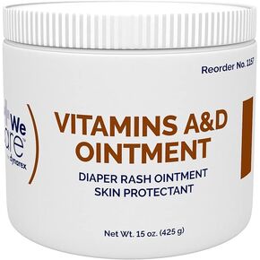 Dynarex Vitamins A & D Ointment, Ointment with Vitamin A and Vitamin D Skin Protectant, for Diaper Rash and Discomfort, White, 2 – 15 oz Jars of Dynarex Vitamins A & D Ointment in Kuwait
