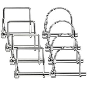 8 Pack Trailer Coupler Pin – Heavy Duty 1/4" Lock Pins with Square Wire Lock for Farm Trailers, Towing, Hitches, PTO and Lawn Equipment, Available in Multiple Sizes (2.75") in Kuwait
