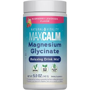 Natural Vitality MaxCalm Magnesium Glycinate Powder | Relaxing Drink Mix | Raspberry Lemonade Flavor | Non-GMO, Vegan & Gluten Free Supplement | 5oz in Saudi Arabia