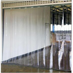 Clear PVC Strip Curtains for Garage & Warehouse - Thermal Insulated Waterproof Door Curtains (W90xH240cm/35.43x94.49in) - Durable Plastic Door Strips for Freezer & Industrial Use in Kuwait