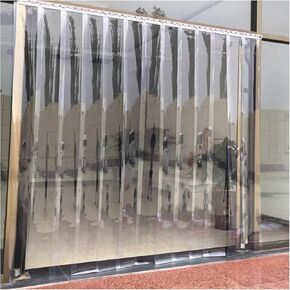 طقم ستائر باب بشريط PVC شفاف - غطاء مقاوم للخدش ومعزول حراريًا للمستودع والفريزر، 47.2 × 78.7 بوصة، سهل التركيب، مقسم باب متين من الفينيل in Kuwait