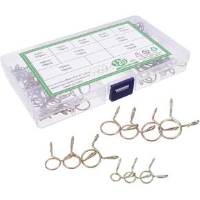 120pcs Heavy Duty Spring Clamps Tubing Clips Set Zinc-plated Water Hose Tube Clamp for Plumbing Industrial and Mechanical Applications in Kuwait