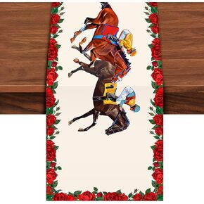 72 x 13 Inch Kentucky Horse Table Runner – Horse Racing Roses Table Decoration for Race Day Parties, Spring Events, and Dining Room Décor in Saudi Arabia