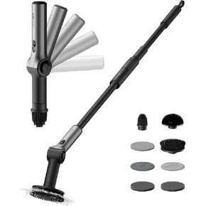 HOTO Flexi™ Cordless Electric Spin Scrubber, Adjustable Angle, Extendable Handle, Smart Display, IPX7 Waterproof, Powerful Cleaning Scrubber with 8 Replaceable Brush Heads, for Bathtub, Bathroom, Tile in Kuwait