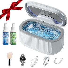 منظف ​​بالموجات فوق الصوتية مجموعة مع سلة وحامل- 45 كيلو هرتز 20 أوقية ث/الضوء و DEGAS ، 3 أوضاع توقيت 5 ، وحل مجوهرات 200 مل وحل تنظيف التجنيب للحلقات ، النظارات ، أطقم الأسنان ، العملات المعدنية ، وأشرطة WTACH in Kuwait