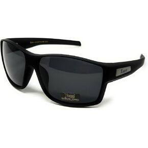 LOCS Hardcore Shades Large Frame Sports Sunglasses, Matte Black Frame with Smoke Gray Lenses in Kuwait