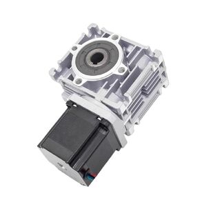 Hollow Single Double Shaft Geared Stepper Motor CNC Worm Gear Reducer Nema 23 Stepper Motor with Worm Gear Reducer Gearbox(Ratio 15,57X55MM_Single AXIS Output) in Kuwait