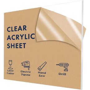 Falken Design Clear Acrylic Sheets - 12" x 28" x 3/16", Thick Clear Plexiglass Sheets for DIY Projects, Picture Frames, and Sign Displays - Versatile, Durable & Shatterproof Plastic Sheet in Saudi Arabia