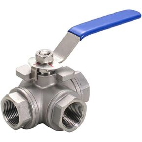 1PCS 304 Stainless Steel 1/4 3/8 1/2 3/4 1" Female Full Port T/L Port 3 Way Ball Valve Connector Adapter(1",L-Type) in Kuwait