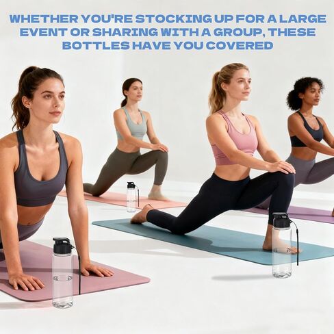 16 عبوة من زجاجات المياه البلاستيكية مع حزام مقبض، زجاجات مياه رياضية سعة 17 أونصة، أكواب شرب قابلة لإعادة الاستخدام، خفيفة الوزن ومضادة للتسرب، زجاجة علوية قابلة للطي للبالغين في صالة الألعاب الرياضية واللياقة البدنية (أبيض وأسود) in Kuwait