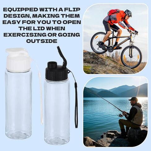 16 عبوة من زجاجات المياه البلاستيكية مع حزام مقبض، زجاجات مياه رياضية سعة 17 أونصة، أكواب شرب قابلة لإعادة الاستخدام، خفيفة الوزن ومضادة للتسرب، زجاجة علوية قابلة للطي للبالغين في صالة الألعاب الرياضية واللياقة البدنية (أبيض وأسود) in Kuwait
