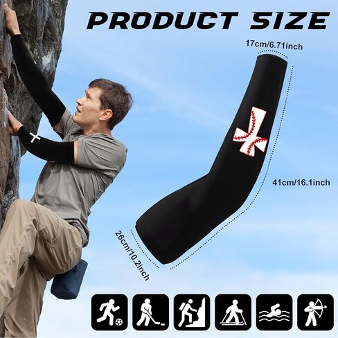 Shyyween 4 أزواج من أكمام الذراع المتقاطعة للبيسبول وأكمام صلاة البيسبول وأكمام الذراع الضاغطة الدينية هدية الإيمان للشباب in Kuwait