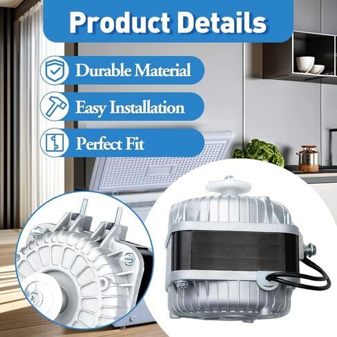 YZF18-25 Fan AC Motor 120V 60Hz 18W 1550RPM Replace W0301905 YZF6-13 YZF10-20 4 Pole Shaded Pole Condenser Motor for Refrigerator Freezer Radiator Evaporator Small Ventilation Equipment in Saudi Arabia