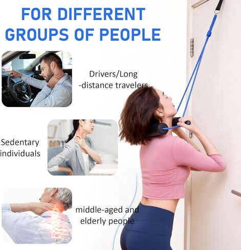 Portable Cervical Neck Traction Device Over Door Home Use for Neck Pain Relief, Portable Neck Stretcher Strap for Spinal Decompression or Physical Therapy, Restore Natural Curve of Neck in Saudi Arabia