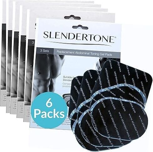 Slendertone Genuine Replacement Gel Pads – 6 Pack | Hydrogel | Even Pulse Distribution | Biocompatible & Skin-Safe | Compatible with All Slendertone Ab Belts in Saudi Arabia