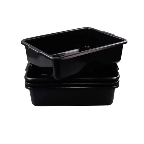 4-Pack 24 L Commercial Bus Box, Plastic Utility Bus Tubs, Black in Kuwait