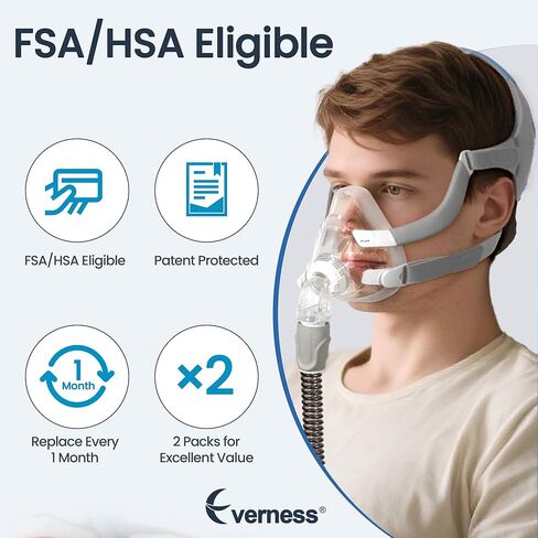 عبوتان من الوسائد البديلة (S) لـ AirFit F20، FSA/HSA مؤهلة، ختم موثوق به وملاءمة أكثر نعومة، متوافقة مع الإطار الأصلي، مستلزمات بديلة ذات قيمة رائعة ومتينة من Everness (S) in Kuwait