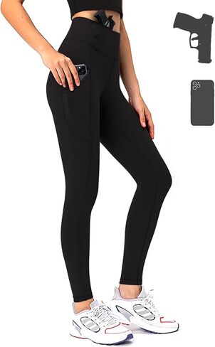 Lilcreek Women's Concealed Carry Leggings Gun Holster with Side Pockets,Concealment Compression Universal Yoga Pants in Saudi Arabia