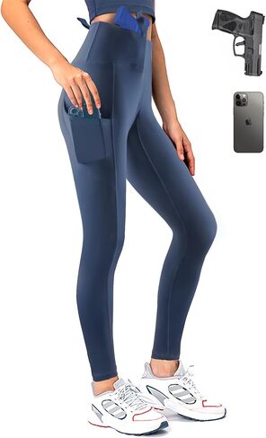 Lilcreek Women's Concealed Carry Leggings Gun Holster with Side Pockets,Concealment Compression Universal Yoga Pants in Saudi Arabia