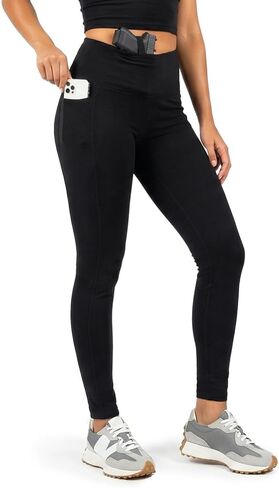 Lilcreek Women's Concealed Carry Leggings Gun Holster with Side Pockets,Concealment Compression Universal Yoga Pants in Saudi Arabia