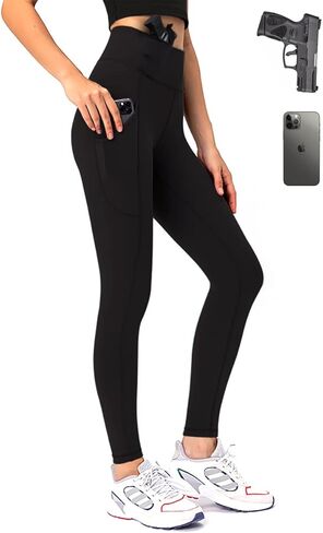 Lilcreek Women's Concealed Carry Leggings Gun Holster with Side Pockets,Concealment Compression Universal Yoga Pants in Saudi Arabia