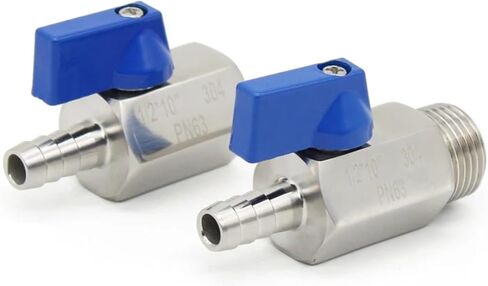 1PCS mini Ball Valve 1/8 1/4 3/8 1/2 to 7mm 10mm 8mm 12mm Pipe Tower Adapter Internal Thread External Thread 304 Two-Way Ball Valve(1/2",7MM_Male) in Kuwait