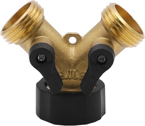 Brass Y-Type Ball Valve Two Way Water Splitter Garden Hose Connector Ball Valve Separator Splitter Adapter in Kuwait