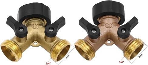 Brass Y-Type Ball Valve Two Way Water Splitter Garden Hose Connector Ball Valve Separator Splitter Adapter in Kuwait