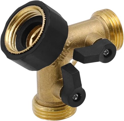 Brass Y-Type Ball Valve Two Way Water Splitter Garden Hose Connector Ball Valve Separator Splitter Adapter in Kuwait