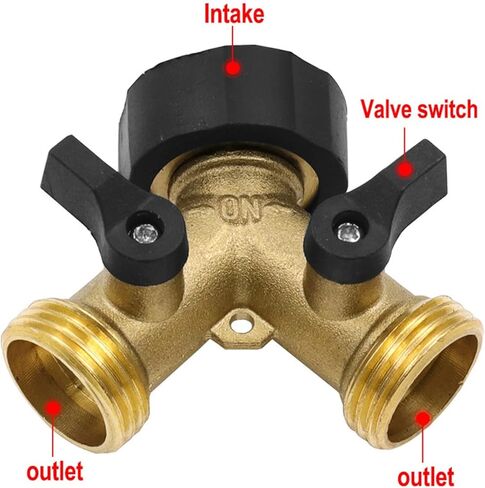 Brass Y-Type Ball Valve Two Way Water Splitter Garden Hose Connector Ball Valve Separator Splitter Adapter in Kuwait