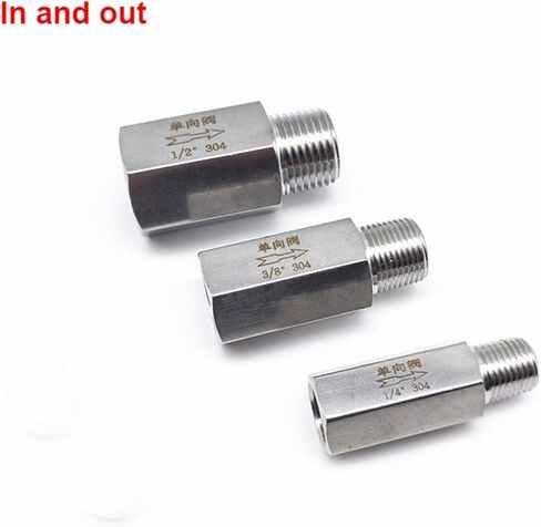 2pcs 1/8" 1/4" 3/8" 1/2" 3/4" 1" Male to Female Thread Check Valve 304 Stainless Steel One Way Valve(1",in and Out) in Kuwait