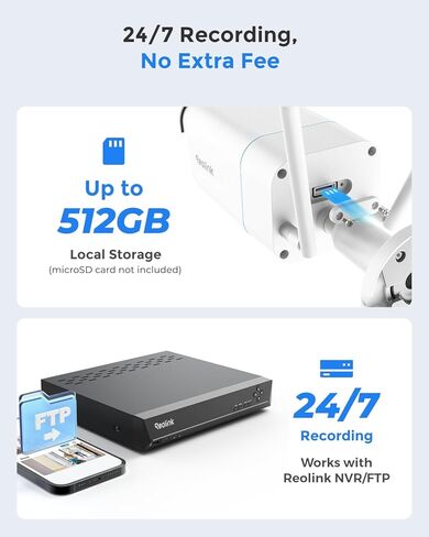 كاميرا أمان REOLINK 4K خارجية، Wi-Fi 6، تكبير بصري 5X، رؤية ليلية ملونة بدقة 8 ميجابكسل، اكتشاف الإنسان/المركبة/الحيوان، حماية المحيط، مقاومة للماء IP67، صوت ثنائي الاتجاه، عرض عن بعد، RP-WCB8MZ in Saudi Arabia