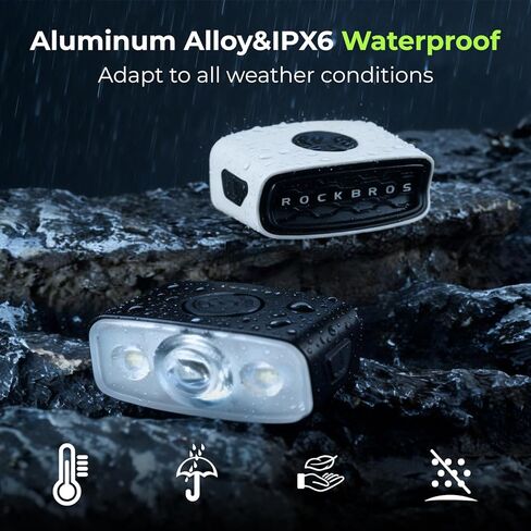 ROCKBROS 1200Lm Bike Headlight, Super Bright USB C Rechargeable Bike Lights for Night Riding, IPX6 Waterproof Front Light with High Low Beam for Road and Mountain Cycling in Saudi Arabia